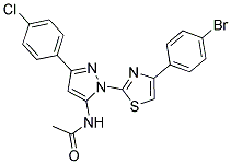 N-[1-[4-(4-BROMOPHENYL)-1,3-THIAZOL-2-YL]-3-(4-CHLOROPHENYL)-1H-PYRAZOL-5-YL]ACETAMIDE Struktur