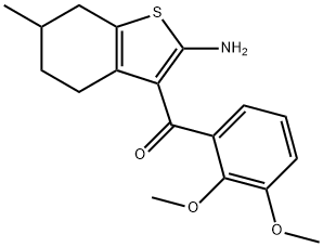 (2-AMINO-6-METHYL-4,5,6,7-TETRAHYDRO-1-BENZOTHIEN-3-YL)(2,3-DIMETHOXYPHENYL)METHANONE Struktur