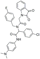 2-(4-CHLOROPHENYL)-N-(4-(DIMETHYLAMINO)PHENYL)-2-(2-(2,3-DIOXOINDOLIN-1-YL)-N-(4-FLUOROBENZYL)ACETAMIDO)ACETAMIDE Struktur