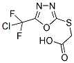 ((5-[CHLORO(DIFLUORO)METHYL]-1,3,4-OXADIAZOL-2-YL)SULFANYL)ACETIC ACID Struktur