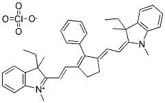 3-ETHYL-2-((E)-2-(3-[(E)-2-(3-ETHYL-1,3-DIMETHYL-1,3-DIHYDRO-2H-INDOL-2-YLIDENE)ETHYLIDENE]-2-PHENYL-1-CYCLOPENTEN-1-YL)ETHENYL)-1,3-DIMETHYL-3H-INDOLIUM PERCHLORATE Struktur