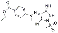 ETHYL 4-{(2Z)-2-[3,5-DIIMINO-1-(METHYLSULFONYL)PYRAZOLIDIN-4-YLIDENE]HYDRAZINO}BENZOATE Struktur