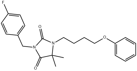 3-(4-FLUOROBENZYL)-5,5-DIMETHYL-1-(4-PHENOXYBUTYL)-1H-IMIDAZOLE-2,4(3H,5H)-DIONE Struktur