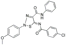 (5Z)-5-[(4-CHLOROBENZOYL)IMINO]-2-(4-METHOXYPHENYL)-N-PHENYL-2,5-DIHYDRO-1,2,3-THIADIAZOLE-4-CARBOXAMIDE Struktur