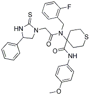 4-(N-(2-FLUOROBENZYL)-2-(4-PHENYL-2-THIOXOIMIDAZOLIDIN-1-YL)ACETAMIDO)-N-(4-METHOXYPHENYL)-TETRAHYDRO-2H-THIOPYRAN-4-CARBOXAMIDE Struktur