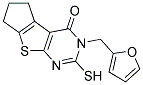 3-(2-FURYLMETHYL)-2-MERCAPTO-3,5,6,7-TETRAHYDRO-4H-CYCLOPENTA[4,5]THIENO[2,3-D]PYRIMIDIN-4-ONE Struktur