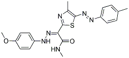 (E)-2-(2-(4-METHOXYPHENYL)HYDRAZONO)-N-METHYL-2-(4-METHYL-5-((E)-P-TOLYLDIAZENYL)THIAZOL-2-YL)ACETAMIDE Struktur