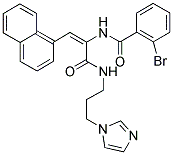 (E)-N-(3-(3-(1H-IMIDAZOL-1-YL)PROPYLAMINO)-1-(NAPHTHALEN-1-YL)-3-OXOPROP-1-EN-2-YL)-2-BROMOBENZAMIDE Struktur