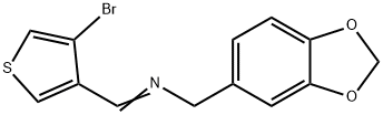 1,3-BENZODIOXOL-5-YL-N-[(E)-(4-BROMO-3-THIENYL)METHYLIDENE]METHANAMINE Struktur