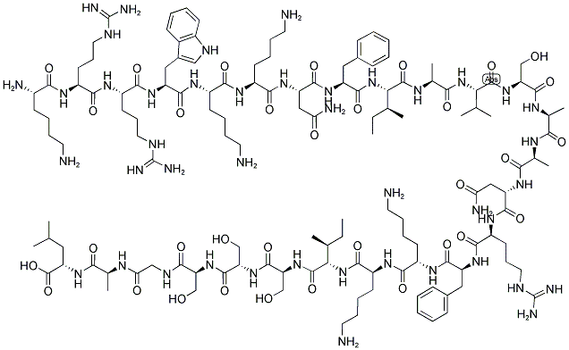 H-LYS-ARG-ARG-TRP-LYS-LYS-ASN-PHE-ILE-ALA-VAL-SER-ALA-ALA-ASN-ARG-PHE-LYS-LYS-ILE-SER-SER-SER-GLY-ALA-LEU-OH Struktur