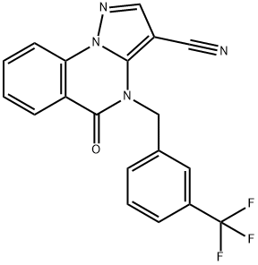 5-OXO-4-[3-(TRIFLUOROMETHYL)BENZYL]-4,5-DIHYDROPYRAZOLO[1,5-A]QUINAZOLINE-3-CARBONITRILE Struktur