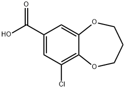 9-CHLORO-3,4-DIHYDRO-2H-1,5-BENZODIOXEPINE-7-CARBOXYLIC ACID Struktur