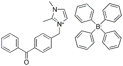 1-(4-[BENZOYL]BENZYL)-2,3-DIMETHYLIMIDAZOLIUM TETRAPHENYLBORATE Struktur