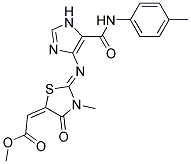 METHYL (2E)-{(2Z)-3-METHYL-2-[(5-{[(4-METHYLPHENYL)AMINO]CARBONYL}-1H-IMIDAZOL-4-YL)IMINO]-4-OXO-1,3-THIAZOLIDIN-5-YLIDENE}ACETATE Struktur