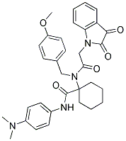 N-(4-(DIMETHYLAMINO)PHENYL)-1-(2-(2,3-DIOXOINDOLIN-1-YL)-N-(4-METHOXYBENZYL)ACETAMIDO)CYCLOHEXANECARBOXAMIDE Struktur