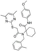 1-(2-(4,6-DIMETHYLPYRIMIDIN-2-YLTHIO)-N-(2-METHYLBENZYL)ACETAMIDO)-N-(4-METHOXYPHENYL)CYCLOHEXANECARBOXAMIDE Struktur