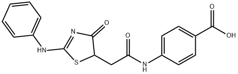 4-[[(2-ANILINO-4-OXO-4,5-DIHYDRO-1,3-THIAZOL-5-YL)ACETYL]AMINO]BENZOIC ACID Struktur