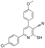 3-PYRIDINECARBONITRILE, 6-(4-CHLOROPHENYL)-2-MERCAPTO-4-(4-METHOXYPHENYL)- Struktur