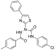 N-(4-CHLOROPHENYL)-2-(4-METHYLBENZOYL)-1-(4-PHENYL-1,3-THIAZOL-2-YL)-1-HYDRAZINECARBOXAMIDE Struktur