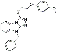 9-BENZYL-3-[2-(4-METHOXY-PHENOXY)-ETHYLSULFANYL]-9H-BENZO[4,5]IMIDAZO[2,1-C][1,2,4]TRIAZOLE Struktur