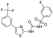 3-FLUORO-N-[({4-[3-(TRIFLUOROMETHYL)PHENYL]-1,3-THIAZOL-2-YL}AMINO)CARBONYL]BENZENESULFONAMIDE Struktur