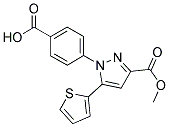 1-(4-CARBOXY-PHENYL)-5-THIOPHEN-2-YL-1H-PYRAZOLE-3-CARBOXYLIC ACID METHYL ESTER Struktur