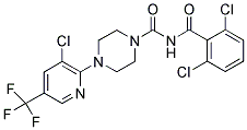 4-[3-CHLORO-5-(TRIFLUOROMETHYL)PYRIDIN-2-YL]-N-(2,6-DICHLOROBENZOYL)PIPERAZINE-1-CARBOXAMIDE Struktur