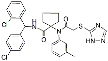 1-(2-(2H-1,2,4-TRIAZOL-3-YLTHIO)-N-M-TOLYLACETAMIDO)-N-((2-CHLOROPHENYL)(4-CHLOROPHENYL)METHYL)CYCLOPENTANECARBOXAMIDE Struktur