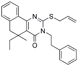 2-(ALLYLSULFANYL)-5-ETHYL-5-METHYL-3-PHENETHYL-5,6-DIHYDROBENZO[H]QUINAZOLIN-4(3H)-ONE Struktur