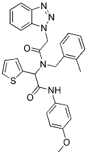 2-(2-(1H-BENZO[D][1,2,3]TRIAZOL-1-YL)-N-(2-METHYLBENZYL)ACETAMIDO)-N-(4-METHOXYPHENYL)-2-(THIOPHEN-2-YL)ACETAMIDE