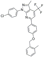 1-(4-CHLOROPHENYL)-3-METHYL-6-(4-(2-METHYLBENZYLOXY)PHENYL)-4-(TRIFLUOROMETHYL)-1H-PYRAZOLO[3,4-B]PYRIDINE Struktur