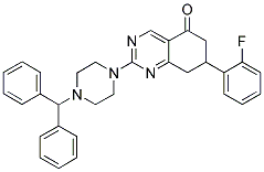 2-(4-BENZHYDRYLPIPERAZIN-1-YL)-7-(2-FLUOROPHENYL)-7,8-DIHYDROQUINAZOLIN-5(6H)-ONE Struktur