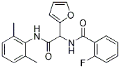 N-[2-[(2,6-DIMETHYLPHENYL)AMINO]-1-(2-FURYL)-2-OXOETHYL]-2-FLUOROBENZAMIDE Struktur