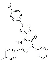 1-[4-(4-METHOXYPHENYL)-1,3-THIAZOL-2-YL]-2-(4-METHYLBENZOYL)-N-PHENYL-1-HYDRAZINECARBOXAMIDE Struktur