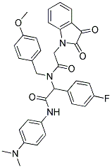 N-(4-(DIMETHYLAMINO)PHENYL)-2-(2-(2,3-DIOXOINDOLIN-1-YL)-N-(4-METHOXYBENZYL)ACETAMIDO)-2-(4-FLUOROPHENYL)ACETAMIDE Struktur