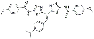 N,N'-(5,5'-(2-(4-ISOPROPYLPHENYL)ETHENE-1,1-DIYL)BIS(1,3,4-THIADIAZOLE-5,2-DIYL))BIS(4-METHOXYBENZAMIDE) Struktur