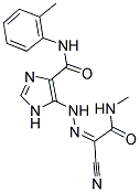 5-{(2Z)-2-[1-CYANO-2-(METHYLAMINO)-2-OXOETHYLIDENE]HYDRAZINO}-N-(2-METHYLPHENYL)-1H-IMIDAZOLE-4-CARBOXAMIDE Struktur