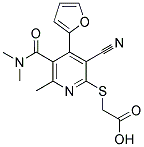 ([3-CYANO-5-[(DIMETHYLAMINO)CARBONYL]-4-(2-FURYL)-6-METHYLPYRIDIN-2-YL]THIO)ACETIC ACID Struktur