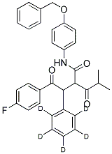 2-[2-(4-FLUOROPHENYL)-2-OXO-1-PHENYL-D5-ETHYL]-4-METHYL-3-OXO-PENTANOIC ACID, (4-BENZYLOXY-PHENYL)-AMIDE Struktur