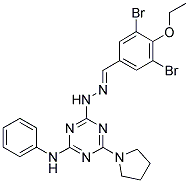 (E)-4-(2-(3,5-DIBROMO-4-ETHOXYBENZYLIDENE)HYDRAZINYL)-N-PHENYL-6-(PYRROLIDIN-1-YL)-1,3,5-TRIAZIN-2-AMINE Struktur