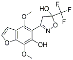 3-(6-HYDROXY-4,7-DIMETHOXY-1-BENZOFURAN-5-YL)-5-(TRIFLUOROMETHYL)-4,5-DIHYDROISOXAZOL-5-OL Struktur