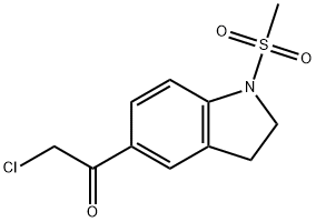 2-CHLORO-1-[1-(METHYLSULFONYL)-2,3-DIHYDRO-1H-INDOL-5-YL]ETHANONE Struktur