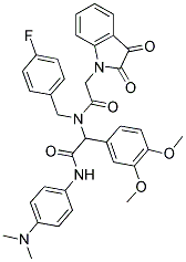 2-(3,4-DIMETHOXYPHENYL)-N-(4-(DIMETHYLAMINO)PHENYL)-2-(2-(2,3-DIOXOINDOLIN-1-YL)-N-(4-FLUOROBENZYL)ACETAMIDO)ACETAMIDE Struktur