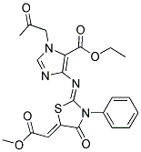 ETHYL 4-({5-[(Z)-2-METHOXY-2-OXOETHYLIDENE]-4-OXO-3-PHENYL-1,3-THIAZOLIDIN-2-YLIDENE}AMINO)-1-(2-OXOPROPYL)-1H-IMIDAZOLE-5-CARBOXYLATE Struktur