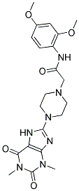 2-[4-(1,3-DIMETHYL-2,6-DIOXO-2,3,6,7-TETRAHYDRO-1H-PURIN-8-YL)PIPERAZIN-1-YL]-N-(2,4-DIMETHOXYPHENYL)ACETAMIDE Structure