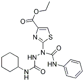 ETHYL 2-{1-(ANILINOCARBONYL)-2-[(CYCLOHEXYLAMINO)CARBONYL]HYDRAZINO}-1,3-THIAZOLE-4-CARBOXYLATE Struktur