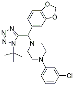 1-(BENZO[D][1,3]DIOXOL-5-YL(1-TERT-BUTYL-1H-TETRAZOL-5-YL)METHYL)-4-(3-CHLOROPHENYL)PIPERAZINE Structure