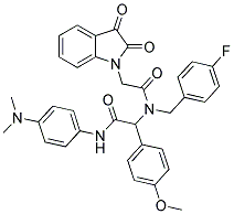 N-(4-(DIMETHYLAMINO)PHENYL)-2-(2-(2,3-DIOXOINDOLIN-1-YL)-N-(4-FLUOROBENZYL)ACETAMIDO)-2-(4-METHOXYPHENYL)ACETAMIDE