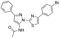 N-{1-[4-(4-BROMOPHENYL)-1,3-THIAZOL-2-YL]-3-PHENYL-1H-PYRAZOL-5-YL}ACETAMIDE Struktur