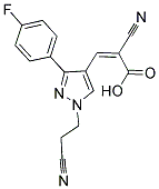 (2Z)-2-CYANO-3-[1-(2-CYANOETHYL)-3-(4-FLUOROPHENYL)-1H-PYRAZOL-4-YL]ACRYLIC ACID Struktur